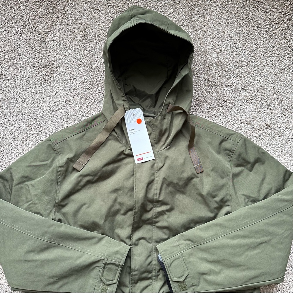 FOLSOM UTILITY JACKET MENS DETACHABLE QUILTED THERMORE INSULATED HOODED WHITE - Picture 3 of 11